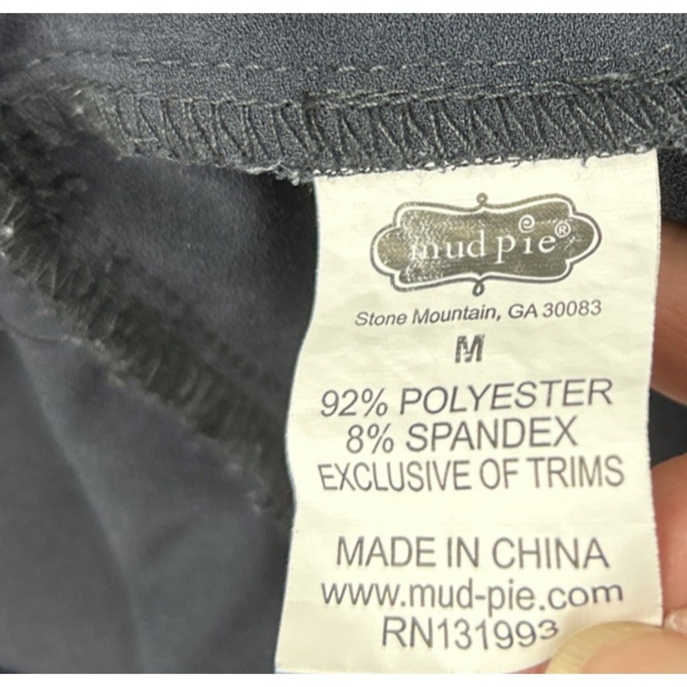 Mudpie Dress Medium Sleeveless High‎ Neck Ruffle Hem Minimalist Black - Picture 8 of 11
